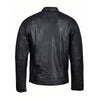 Handmade Haworths Moto Style Leather Jacket With Patterned Sleeves