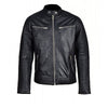 Handmade Haworths Moto Style Leather Jacket With Patterned Sleeves