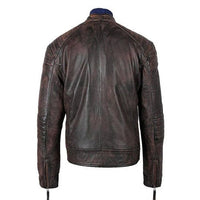 Handmade Men's Benton Distressed Moto Style Leather Jacket