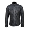 Handmade Classic Black Leather Shirt