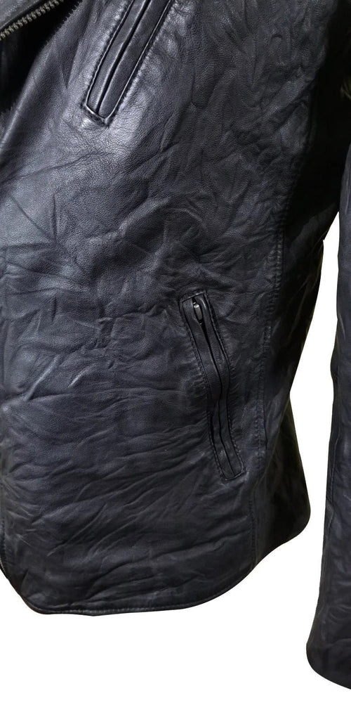 Handmade New Wrinkled Texture Leather Jacket