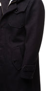 Handmade Black Wool 3/4 Length Trench Coat