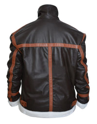 Handmade  Leon Kennedy's Resident Evils Fur Jacket Costume Cosplay Handmade