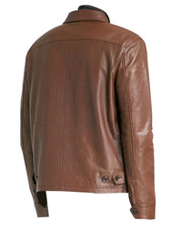 Handmade Pierre Brown Leather Jacket