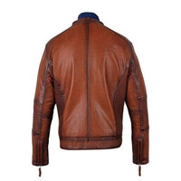 Handmade Men's Ruda Burnished Leather Jacket