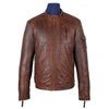Handmade Men's Allen Cognac Leather Jacket