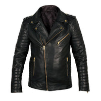 Handmade Quilted Biker Leather Jacket