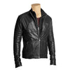 Handmade Ben's Leather Jacket With Straight Zip Up Collar