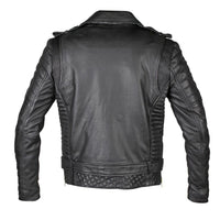 Handmade Mercado's Quilted Biker Leather Jacket With Waist Belt
