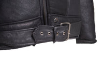 Handmade Black on Black Shearling Biker Jacket