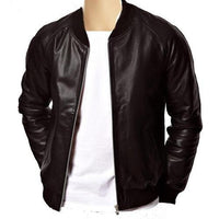 Handmade Black Bomber Style Ribbed Jacket