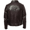 Handmade Plain Brown Leather Jacket With Collar