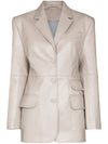 Handmade Faux-Leather Single-Breasted Blazer