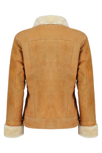 Handmade Brown Suede Bomber Fur Leather Jacket