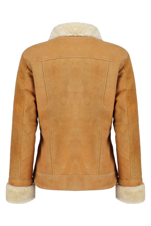 Handmade Brown Suede Bomber Fur Leather Jacket