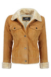 Handmade Brown Suede Bomber Fur Leather Jacket