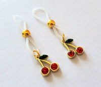 Cherry Rhinestone Nipple Rings, No Piercing Required