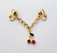Cherry Pussy Jewelry, Rhinestone BDSM Labial Clip