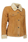 Handmade Brown Suede Bomber Fur Leather Jacket