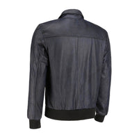 Handmade Black Beige Suede Bomber Leather Jacket With Ribbed Cuffs