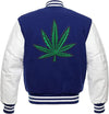 Handmade Pot Leaf Weed Cannabis Rastafarian Jacket High Times Varsity Jacket