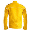 Handmade Freddie Mercury Wembley Stadium Yellow Cross belted Jacket | Queen Jacket | Freddie Jacket | Biker Jacket | Vegan Leather Jacket