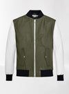 Handmade White and Green Varsity Bomber Jacket