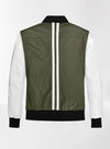 Handmade White and Green Varsity Bomber Jacket