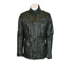 Ox and Bulls Trailmaster Style Dark Green Men Leather Jacket Genuine Sheep Leather Jacket, Benjamin Jacket, YKK Zip Closer, Motorcycle