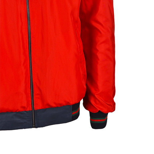 Handmade Red Moto Style Jacket With White Patches