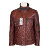 Ox and Bulls Diamond Quilted Brown Leather Jacket