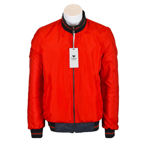 Handmade Red Moto Style Jacket With White Patches