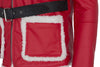 Handmade  Santa Claus Leather Jacket Christmas Jacket Cosplay Coat