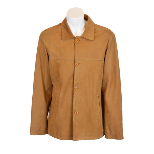 Handmade Brown Suede Leather Jacket Coat