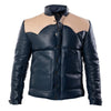 Ox and Bulls Puffer Blue Multicolor Leather Jacket - Spanish style Puffer Jacket