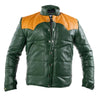 Ox and Bulls Puffer Yellow and Green Multicolor Leather Jacket - Spanish style Puffer Jacket