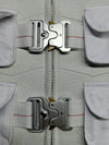 Handmade Weeknd XO White Vest with Diamond XO in the back and Heavy metal buckles