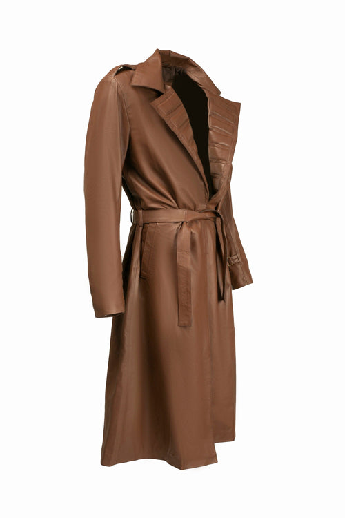 Gambit X-97 Trench Long Leather Trench Overcoat Coat Cosplay Costume Handcrafted by Ox and Bulls