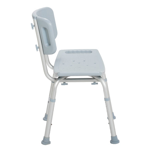 Bathroom Safety Shower Tub Bench Chair with Back, Gray RIO Medical Supplies