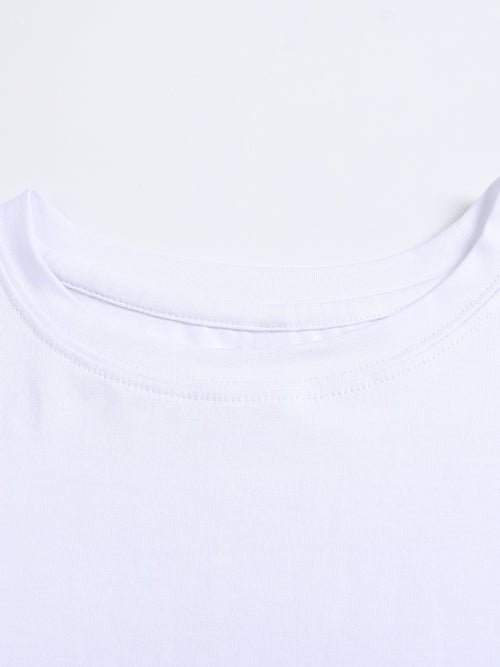Two Faced Fitted Crop Cotton T-Shirt