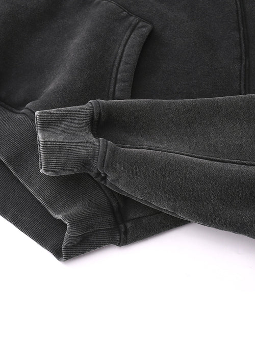 Two Faced Snow Washed Cropped Hoodie