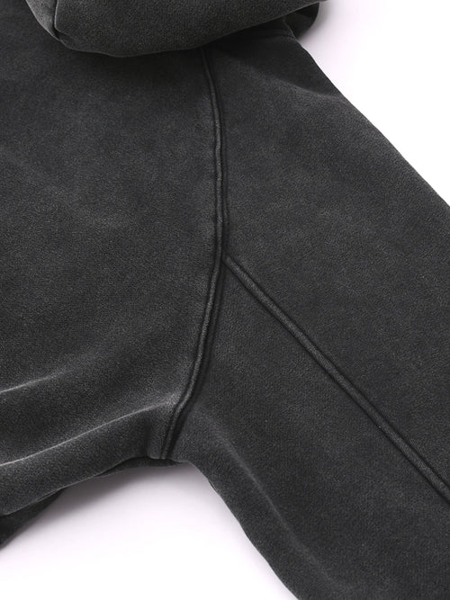 Two Faced Snow Washed Cropped Hoodie