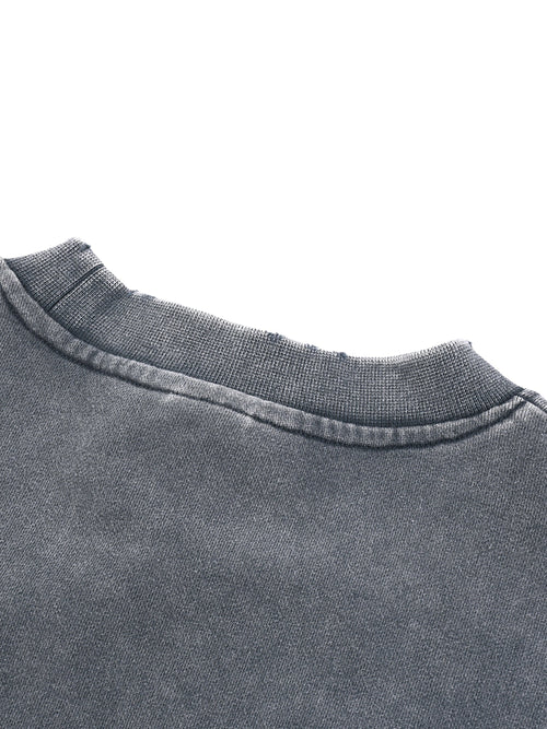 Chains & Roses Snow Washed Cropped Sweatshirt