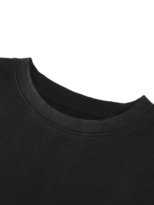 Claw Through Raw Edge Cotton Crewneck