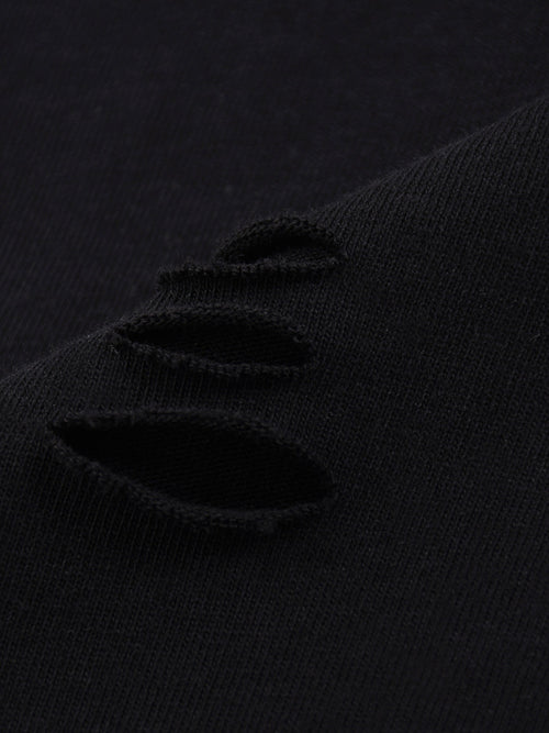 Claw Through Raw Edge Cotton Crewneck