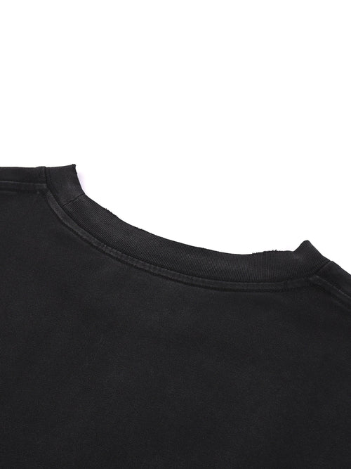 Claw Through Raw Edge Cotton Crewneck