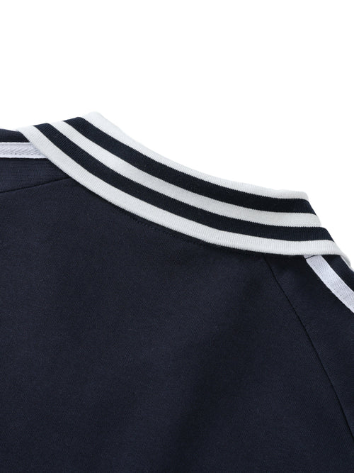 Studio Contrast Striped Collar Sweatshirt