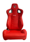 SPDZ1 Katana Racing Seats Red Leather with White Cross Stitch Reclinable