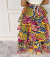Blissful Views Printed Ruffled High Low Skirt