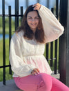 tonal embroidered peplum top with v neckline s to 2xl